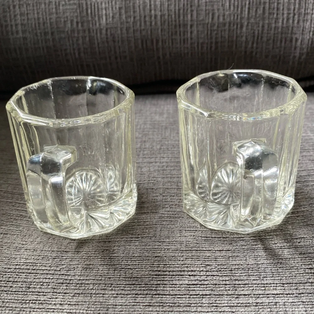 Vintage Clear Glass Creamer Pitcher Pair